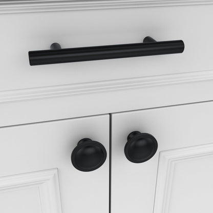 Banqin 10 Pack Cabinet Knobs Black Round Mushroom Hardware Cabinet Knob for Dresser Drawer Diameter 1-1/2 Inch