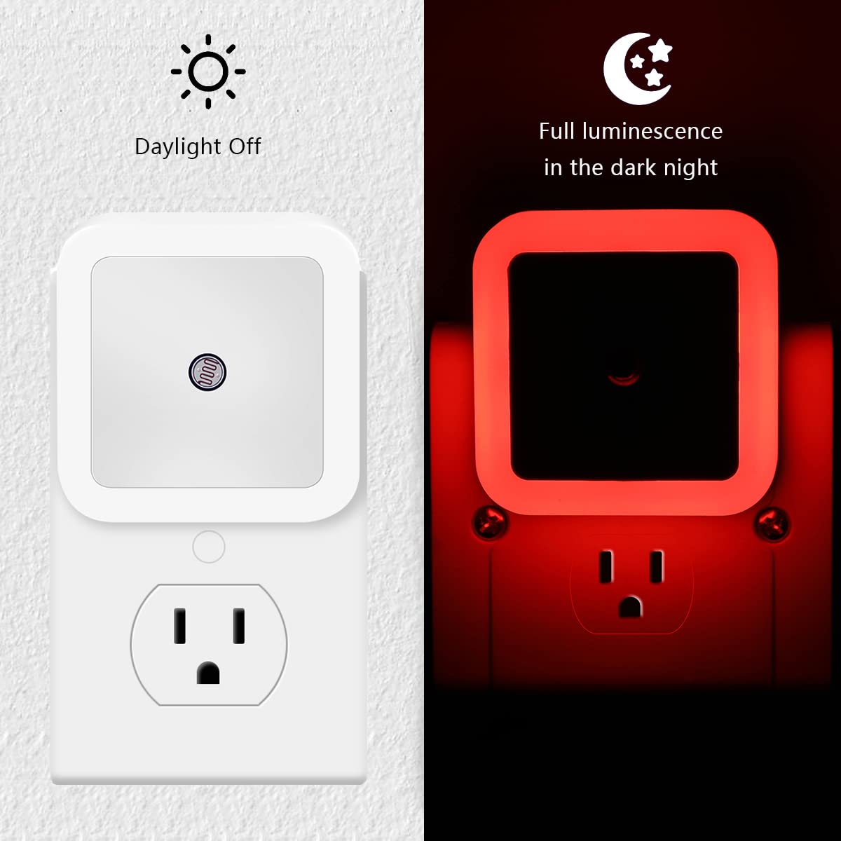 6 Pack Blue LED Night Light Plug in, Dusk to Dawn Sensor Automatic On and Off, Energy Efficient, Soft Glow Kids, Nursery, Bedroom, Bathroom, Hallway, Stairs, Kitchen