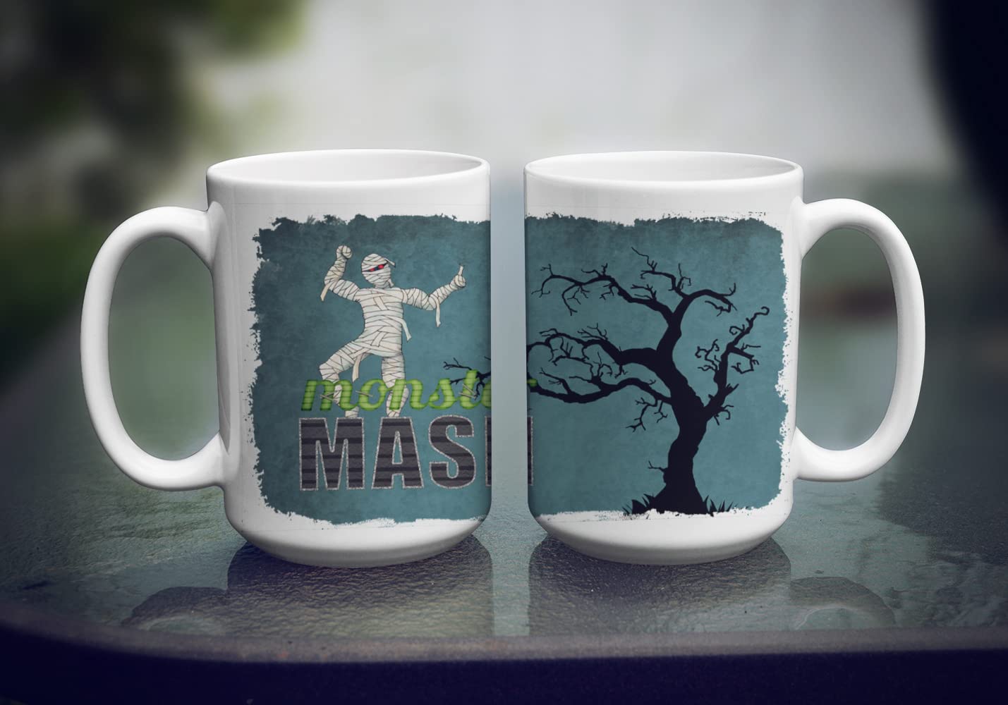 Caroline's Treasures SB3019CM15 Monster Mash with Mummy Halloween Dishwasher Safe Microwavable Ceramic Coffee Mug 15 ounce, 15 ounce, multicolor