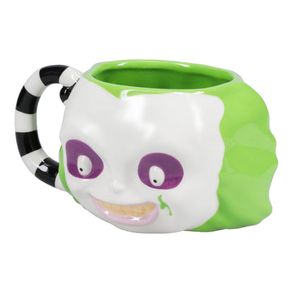 Paladone Beetlejuice Face Shaped Mug - Officially Licensed Merchandise Gift for Retro Horror Movie Fans, Extra Large 3D Ceramic Drinkware, 80's Movie Collectors Cup, 650ml (21 fl oz)