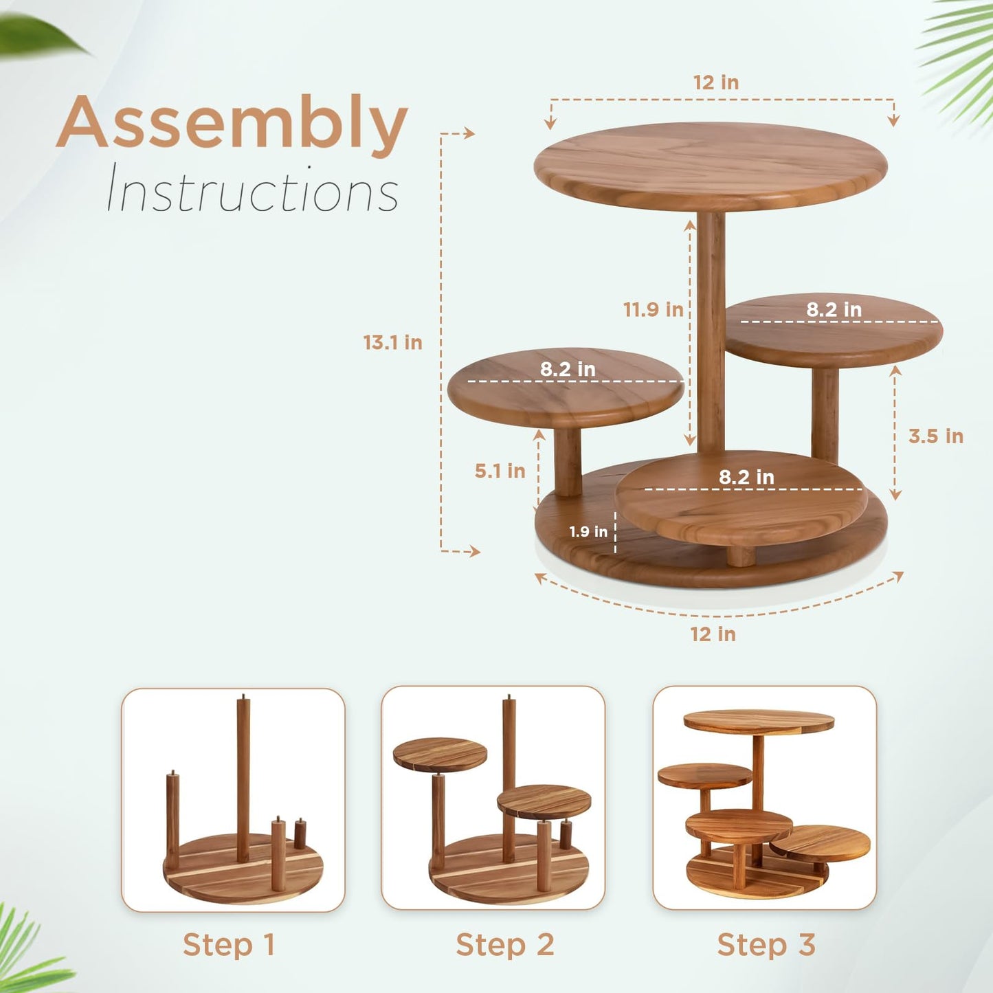 4 Tier Cupcake Stand, Cupcake Tower Stand 50 Cupcakes, Coasters Set of 4 Free, Halloween Cupcake Stand, Wooden Dessert Display for Birthday, Perfect for Tiered Cake Stand Enthusiasts