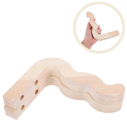 SEWCHICS 2pcs Wooden Plant Hangers Wall Hooks for Flower Pots Lanterns Wind Chimes Indoor Outdoor Patio Balcony Hanging Brackets