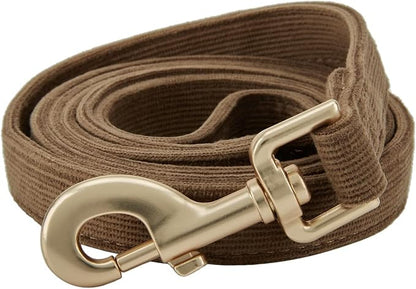 Soft Corduroy Dog Collar and Leash Set Adjustable Durable Dog Collars with Metal Buckle and Lead for Small Dogs,Brown