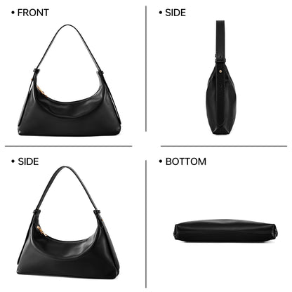 Kiss Sea Medium Crescent Hobo Bag for Women Vegan Leather Shoulder Purse Trendy
