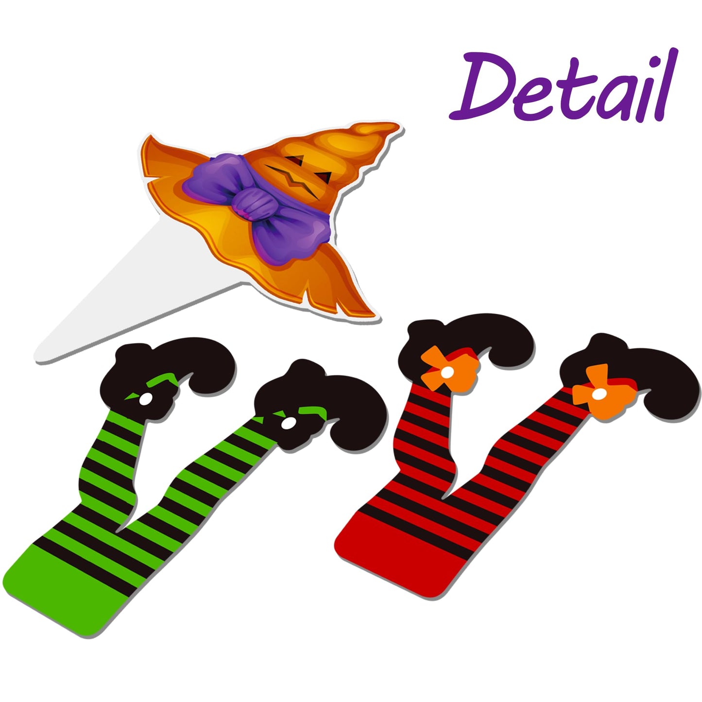 Halloween Party Decorations Witch Hat and Legs Cupcake Toppers 48PCS Witch Stocking Theme Cake Decorations Fantasy Hats Shoes Cupcake Picks for Magic Wizard Birthday Baby Shower Party Supplies