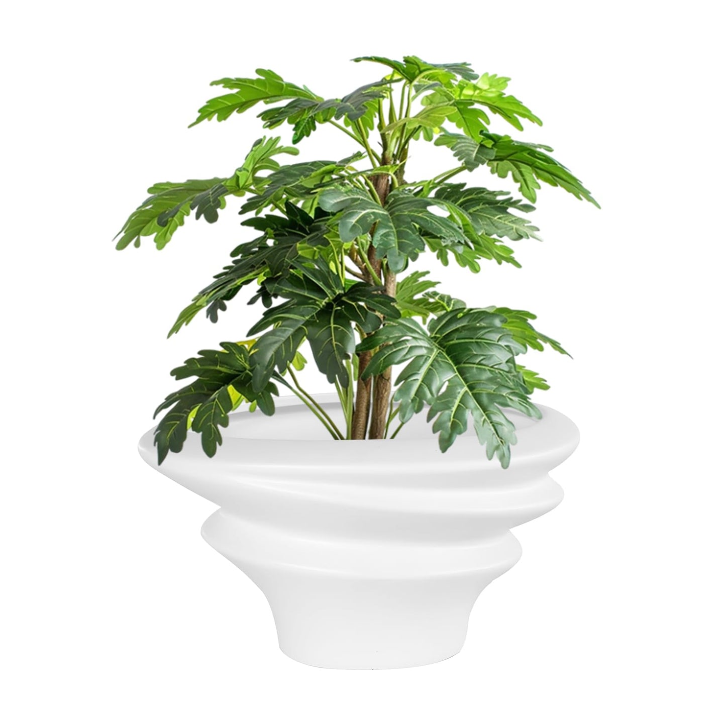 OXART 8.5 inch Ceramic Plant Pot, Plant Pots for Indoor Plants with Drainage, Outdoor Flower Pots Home Office Decorative Planters Pot for Succulent, Snake Plant and Pothos, White