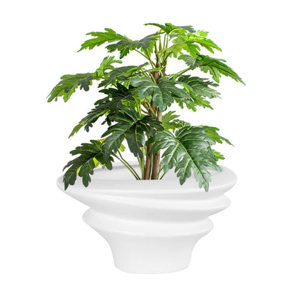 OXART 8.5 inch Ceramic Plant Pot, Plant Pots for Indoor Plants with Drainage, Outdoor Flower Pots Home Office Decorative Planters Pot for Succulent, Snake Plant and Pothos, White