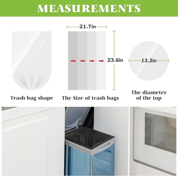 Teivio 7 Gallon 120 Counts Medium Black Garbage Bags fit 6 Gal, 7 Gal Trash Bags