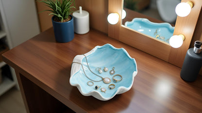 Seashell Jewelry Dish Tray,ocean coastal Beach room decor,Sea Beach shells-jewelry tray,Ocean Themed Ring Holder for Earrings, Necklaces,Coastal Room Decor Gift for Women’s Birthday,Mother’s Day .