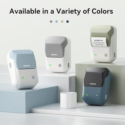 NIIMBOT B1 Label Maker Machine, Thermal Label Printer Easy to Use for Office, Home, Business, Came with 1 Roll White Label(Green)