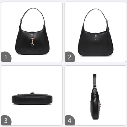 Keyli Shoulder Bag for Women Vegan Leather Shoulder Handbags Small Cute Hobo Purses trendy Top Handle Crossbody Bag with Adjustable Strap Black