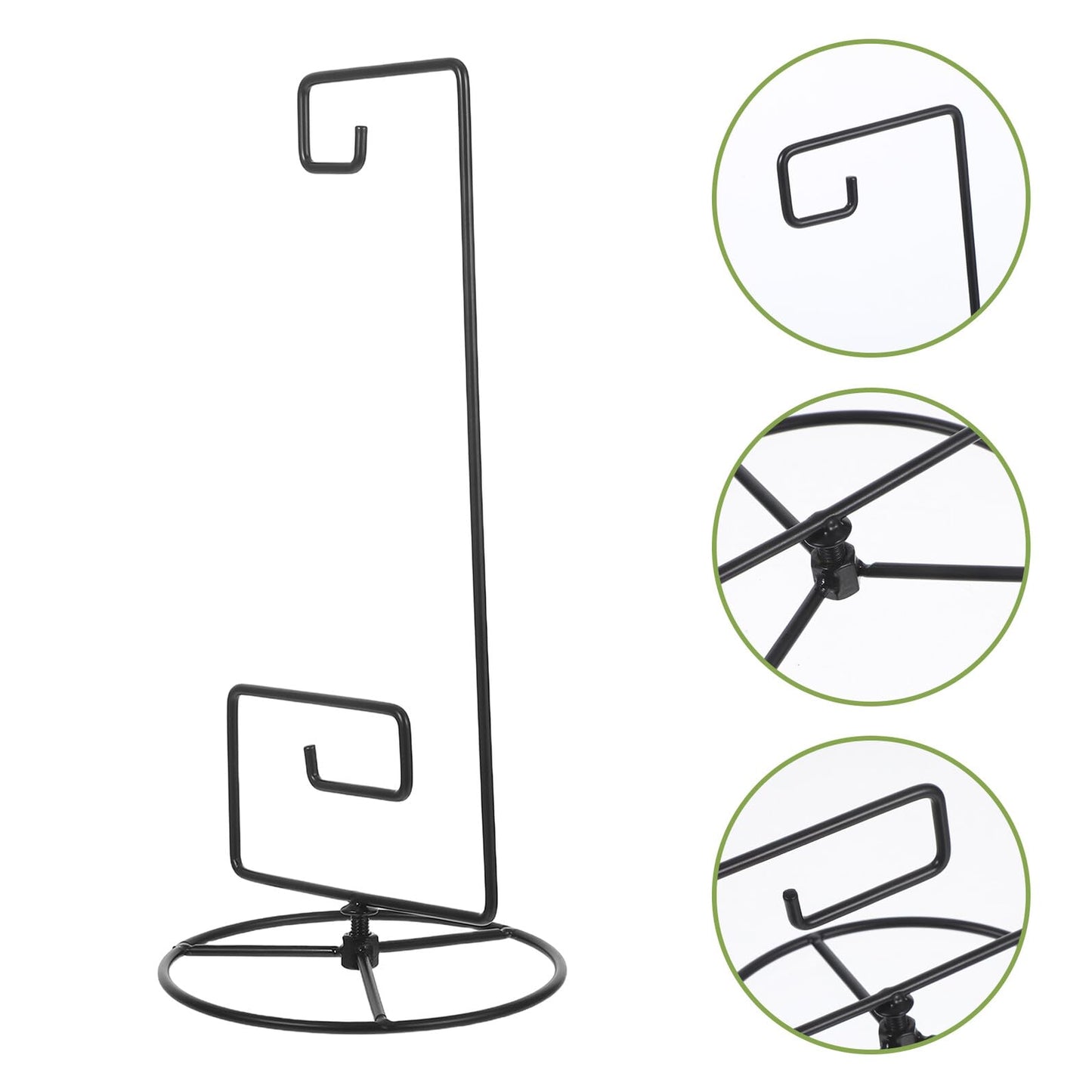 OSOLADY Glass Globe Flower Stand with Iron Hanging Hook, Small 12.2x25.3cm Crystal Sphere Display Rack for Indoor Air Plants and Terrariums, Modern Home Décor for Balcony and Windowsill