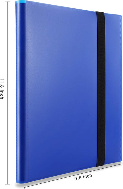 Trading Card Album Holder 360 Pockets, AITIME Side Loading PP Pockets Sleeves, Cards and Coupons Protector Storage Book (Blue)