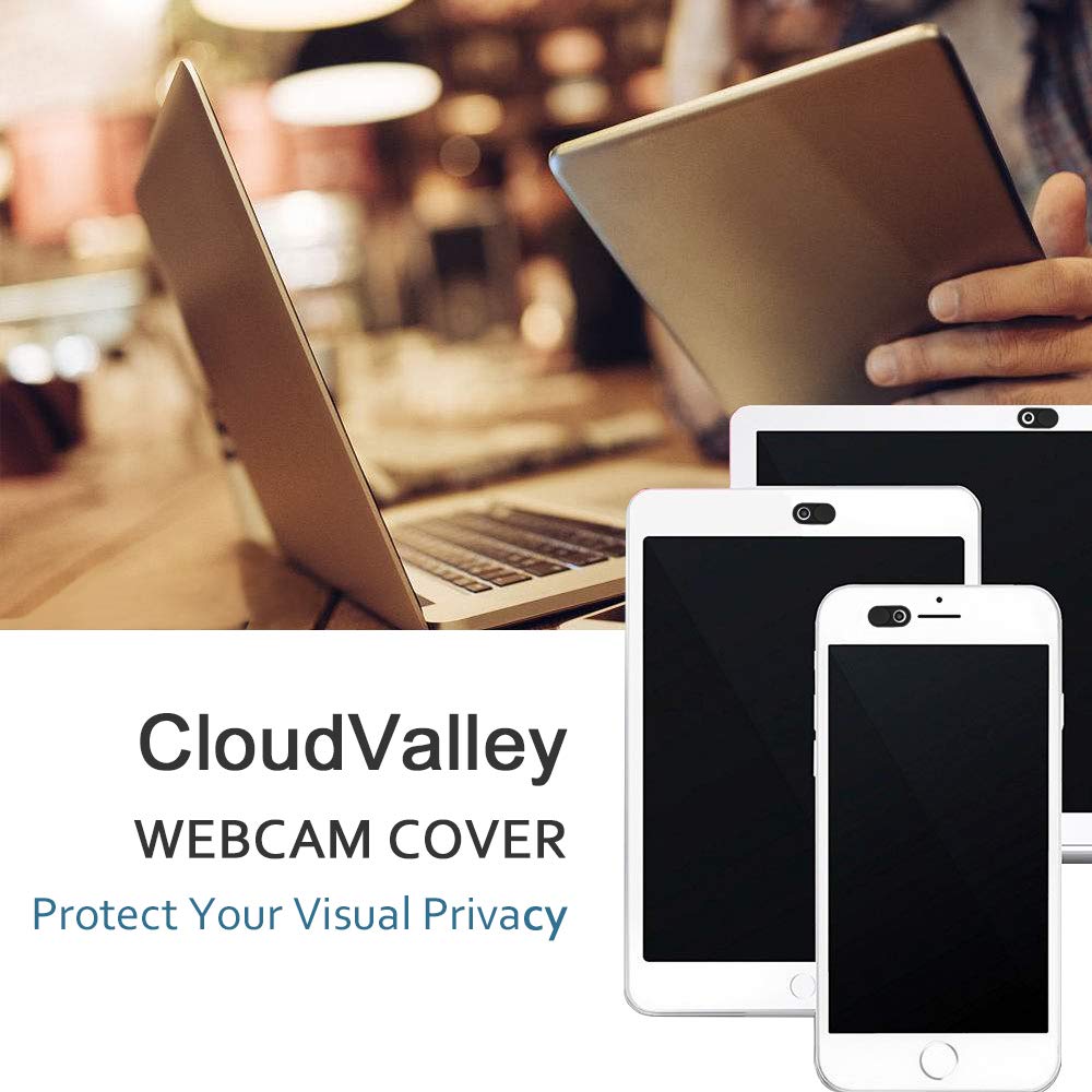 CloudValley Camera Cover Slide, 0.023Inch Ultra-Thin Black&White, Web Webcam Cover for MacBook air, Laptop, iMac, Desktop, PC, MacBook Pro, iPad, iPhone 8/7/6, Privacy Protection [2 Packs]