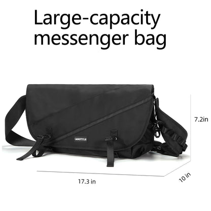 NBAGPEACKI Messenger bag Men's Lightweight Black Water-Repellent Crossbody Bag, Large Capacity EDC Sling with Multi-Pocket for Commute, Travel & Work (black)
