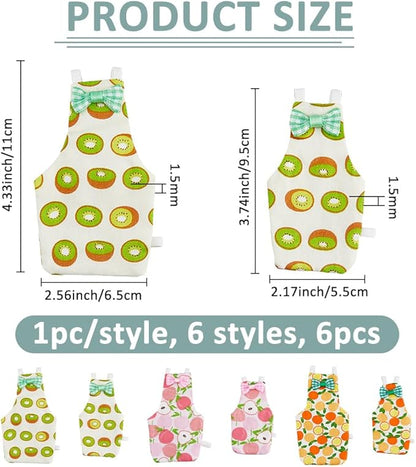 SUPERFINDINGS 6Pcs 6 Styles Bird Flight Suits Diapers Reusable Parrot Nappy with Washable Waterproof Cute Urine Wet Suit Costume for Parrots Cockatiel Pet Birds