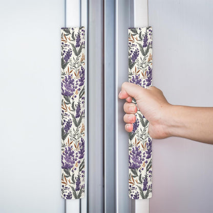 Pardick Refrigerator Door Handle Covers Set of 2, Lavender Fridge Handle Covers Appliance Handle Covers Protector for Microwave Oven Stove Dishwasher, Keep Your Kitchen Appliance Clean
