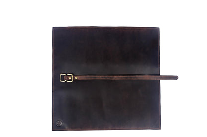 Leather Knife Roll Wrap with 7 Slots, Professional Chef Knife Case with Buckle Closure, Brown (Leather, Walnut)