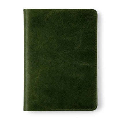 TheAntiq Premium Leather Journal Cover A5 – Handmade Refillable Notebook Cover Sleeve with Pen Holder for Writing, Travel & Business Use 5.75 x 8.25 (Green)