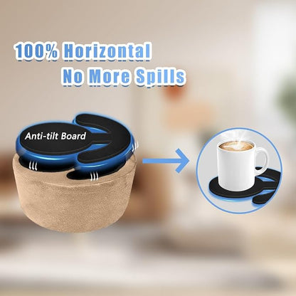 Xchouxer Couch Cup Holder Pillow, Sofa and Bed Organizer Caddy for Drinks, Remotes, Phones (Beige)
