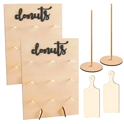 6 Pack Donut Stand Set with 2 Donut Walls, 2 Holders and 2 Boards
