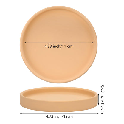 Miayon 4 Pack Ceramic Plant Saucer Tray 4.72 Inch Round Flower Pot Drip Trays for Indoor Outdoor Plants Succulents