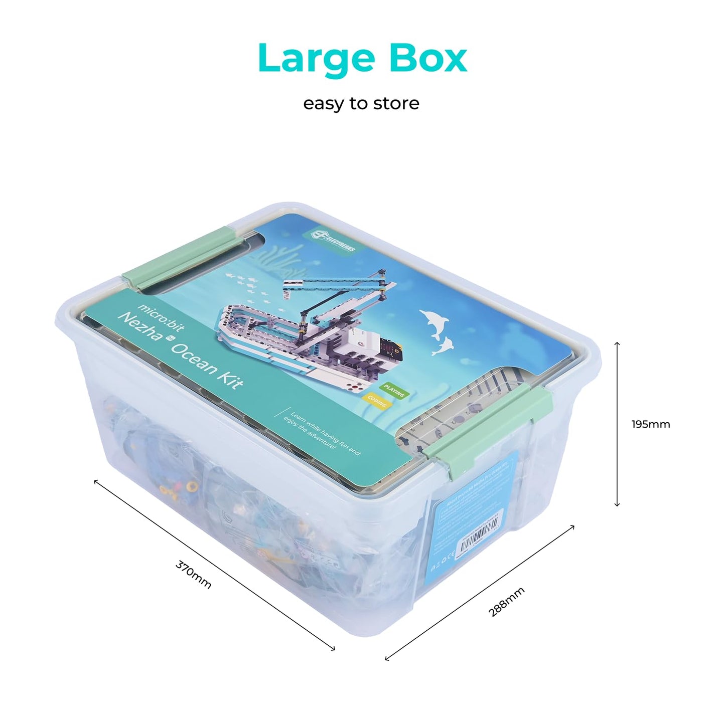 ELECFREAKS microbit Ocean Kit with Nezha Pro Expansion Board 16+ makecode Story Learning Projects, microbit Starter Sensors Kit with Rich Electronic Modules (Without microbit)