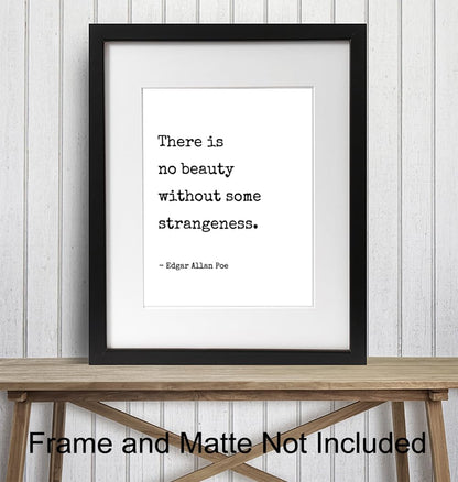 Edgar Allan Poe Wall Art LARGE 11x14 - Goth Room Decor Poster Sign - Bedroom Office Living room decoration - Unique Gift - Funny Sayings for Wall Decor - Inspirational Quotes Home print UNFRAMED