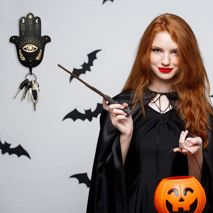 Ella & Emma Wall Mounted Coffin-Shaped Key Holder - Gothic Home Decor Wall Hanger with Hook - Gothic & Spooky Halloween Decor for Home - 2 Pieces (HAMSAHAND)