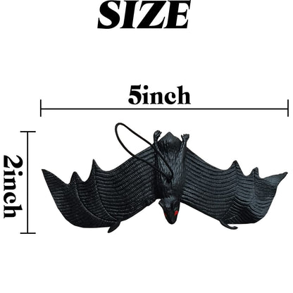GXXMEI 18PCS Halloween Simulation Hanging Bats Realistic Looking Scary Bats,Fake Rubber Hanging Vampire Bats for Halloween Party Favors and Decoration,Haunted House