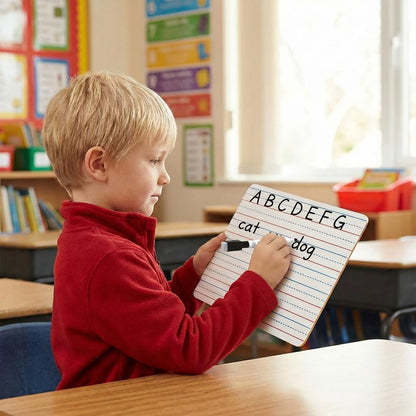 Dry Erase Boards 30 Pack, 9"x12" Double Sided Small Whiteboards with Lines for Kids, Students, Teacher & Classroom Pack,Mini Individual White Boards Lined for Writing Math English Practice