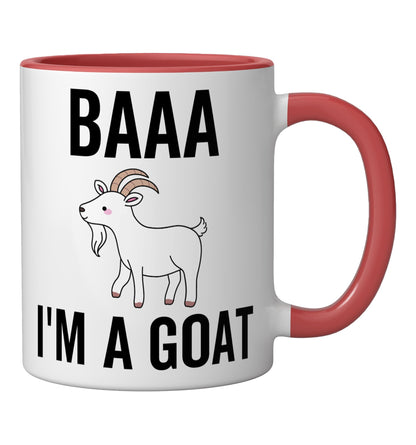 Baaa I'm a Goat Funny Halloween Party Animal Costume Ceramic Mug, Red/White