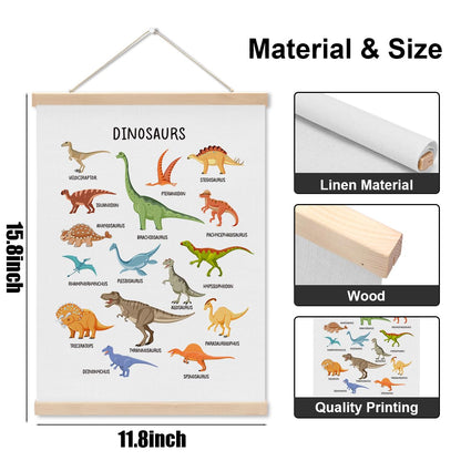 CQM Dinosaur Poster, Art Prints, Dinosaur Room Decor for Boys, Dinosaurs Decor for Classroom Boys Room Nursery Playroom, Educational Hanging Wall Decors Dinosaurs Banner Paintings Wall Decors