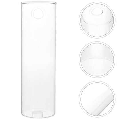 Amosfun Glass Hanging Planter Wall Vase Set, Large Cylindrical Hydroponic Glass Flower Vases with Crystal Mud and No-Trace Nails, Wall-Mount Terrarium for Indoor and Outdoor Plant Decor