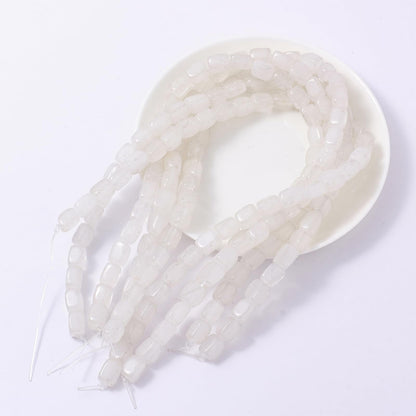 Natural Large White Crystal Cube Stone Beads 8x11mm 38cm/str Loose Semi Gemstone Stone Square Beads for Making Bracelets Necklace
