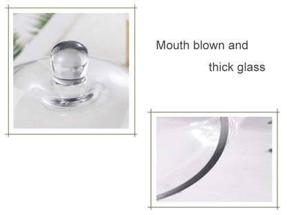 14" Tall Large Handmade Thick And Sturdy Glass Cloche Dia 9.8" H 13.7", Thick & Sturdy, For Terrarium, Trinkets, Figurines, LED Light String. Cloche Glass Dome, Bell Jar Display (1, 9.8"x13.7")