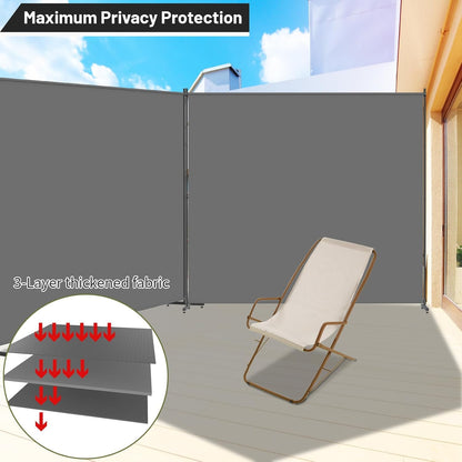 Room Divider, 72x72Inch Large Single Panel Privacy Screen,Thickened Fabric,Free Standing Partition Wall for Room Separation,Portable for Office,Bedroom,Patio,Gray
