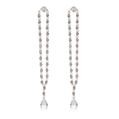 SUQ I OME 1 Pair of Luxury Crystal Beaded Magnetic Curtain Tieback and Holdback Curtain Clips Curtain Buckle Curtain Holder Blingbling Curtain Holdbacks for Drapes,Gray