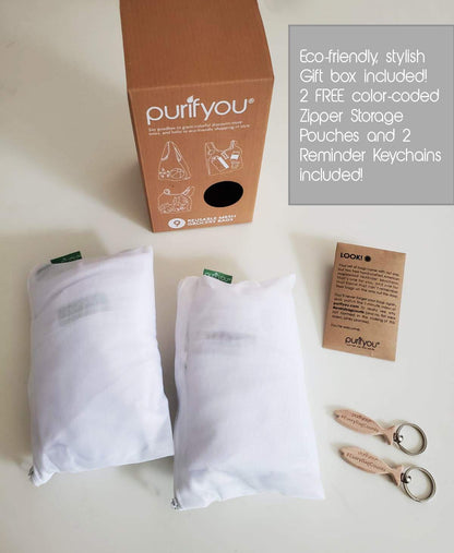 purifyou Set of 9 Reusable Produce Bags, Heavy Duty Washable Mesh Grocery Bag with Drawstring, Ideal for Farmers Market, Beach, and Refrigerator Storage (Extra Large, Large, Small)