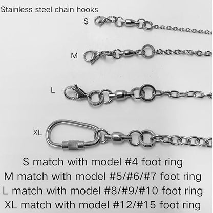 Bird Foot Chain Flying Stainless Steel Training Rope with Leather Wrist Strap Outdoor Parrot Ankle Foot Ring Accessories Bird Harness Leash Prevent Escaping (Model 7 Set)