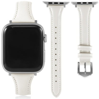 Slim Soft Genuine Leather Bands Compatible with Apple Watch Band 42mm 44mm 45mm 46mm 49mm for Women, Dressy Durable Leather Replacement Strap for iWatch Ultra1/2/3 SE1/2/3 11 10 9 8 7 6 5 4 3 2 1