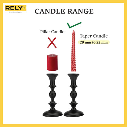 Black Candle Holders Set of 2 Decorative Centerpiece Table Candlesticks Holders for Taper Candles Home Decor Easter Candle Holders for Dinner Party Wedding Decorations