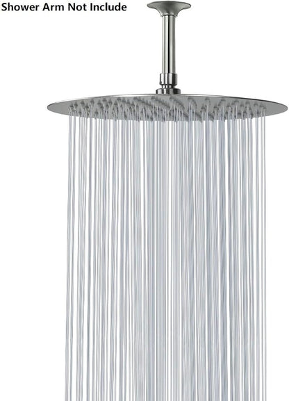NearMoon Rain Shower Head, Ultra-Thin Design-Pressure Boosting, Awesome Some Experience, High Flow Stainless Steel Rainfall Head (12 Inch, Brushed Nickel)