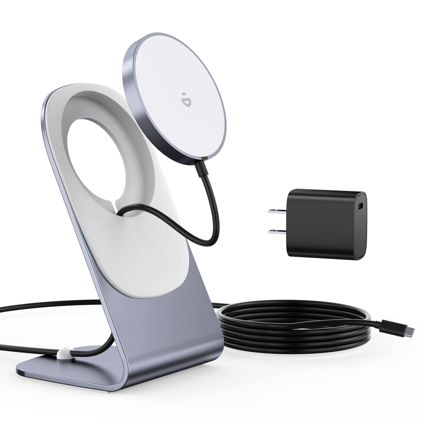 Magnetic Wireless Charger for iPhone 17/16/15/14/13/12 - Mag Charger+20W USB C Adapter, Fast Wireless Charging Stand/Pad with 5ft USB-C Cable for iPhone 17/16/15/14/13/12 Pro Max Plus Mini Air, Airpod