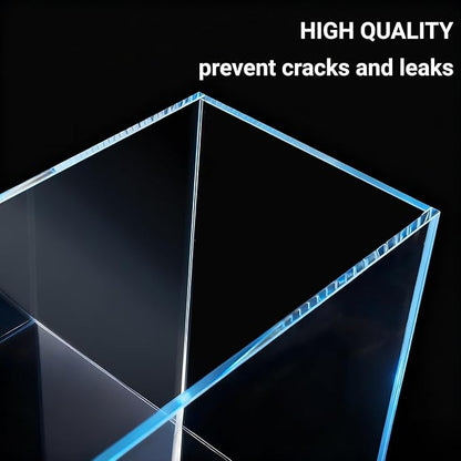 Tlence 2.7 Gallon Glass Fish Tank, Small Betta Fish Aquarium, Ultra Clear Rectangular Glass Bowl for Shrimp, Mini Desktop Aquatic Planting Cube for Goldfish Snails, Easy to Clean