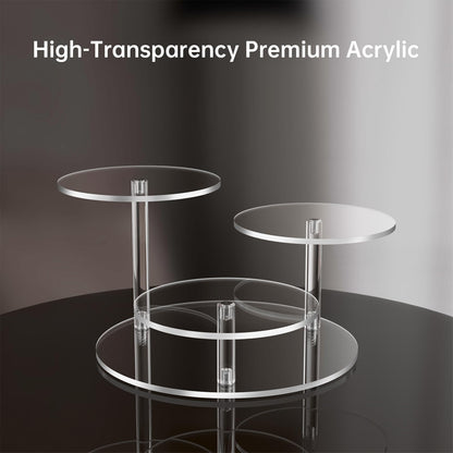 NiHome Clear Acrylic Display Stand for LEGO Botanical Collection Sets, Multi-Tier Showcase Figurine Display Shelf Riser for Collectibles and Room Decor, Perfume Riser Holder, Tabletop Plant Stand
