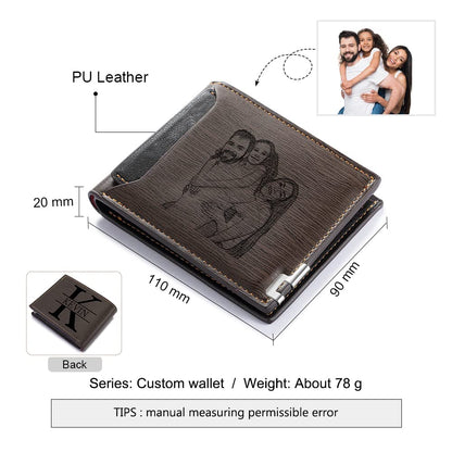 Bijouweled Personalized Mens Wallets - Custom Photo Wallets for Men - Fathers Day, Christmas, Birthday Gifts for Him