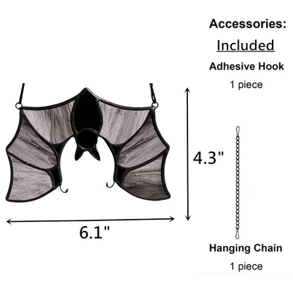 Lcensp Stained Glass Bat Decor Window Hangings Ornament, Gothic Bat Suncatcher Halloween Decorations Gifts, Handmade Occult Sun Catchers Indoor Window Home Decor