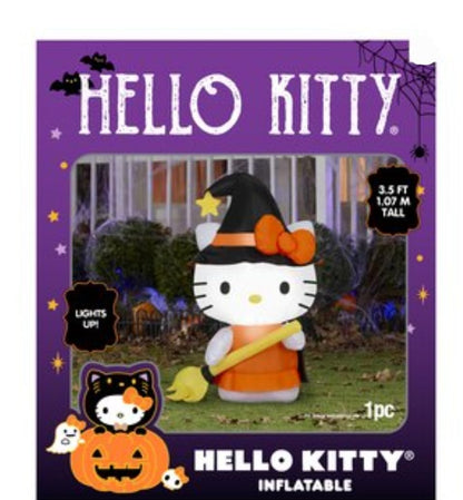 Halloween Hello Kitty Witch 3.5ft Yard Inflatable - Seasonal Indoor/Outdoor Decor