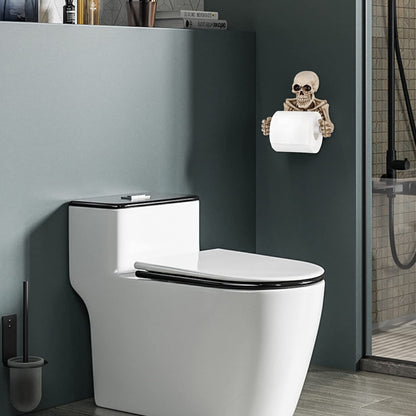 Sumnacon Skull Toilet Paper Holder, Resin Wall Mount Toilet Paper Roll Holder- Evil Skeleton Toilet Paper Holder Dispenser Wall Decoration for Halloween, Gothic, Ghost Festival